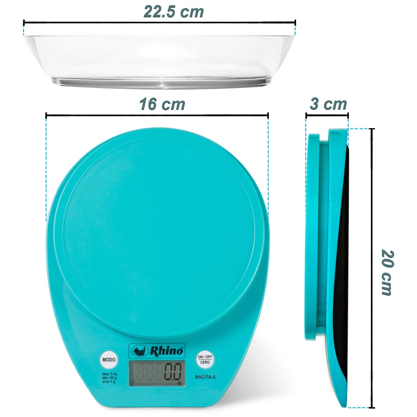 Báscula cálculo de volumen en mililitros