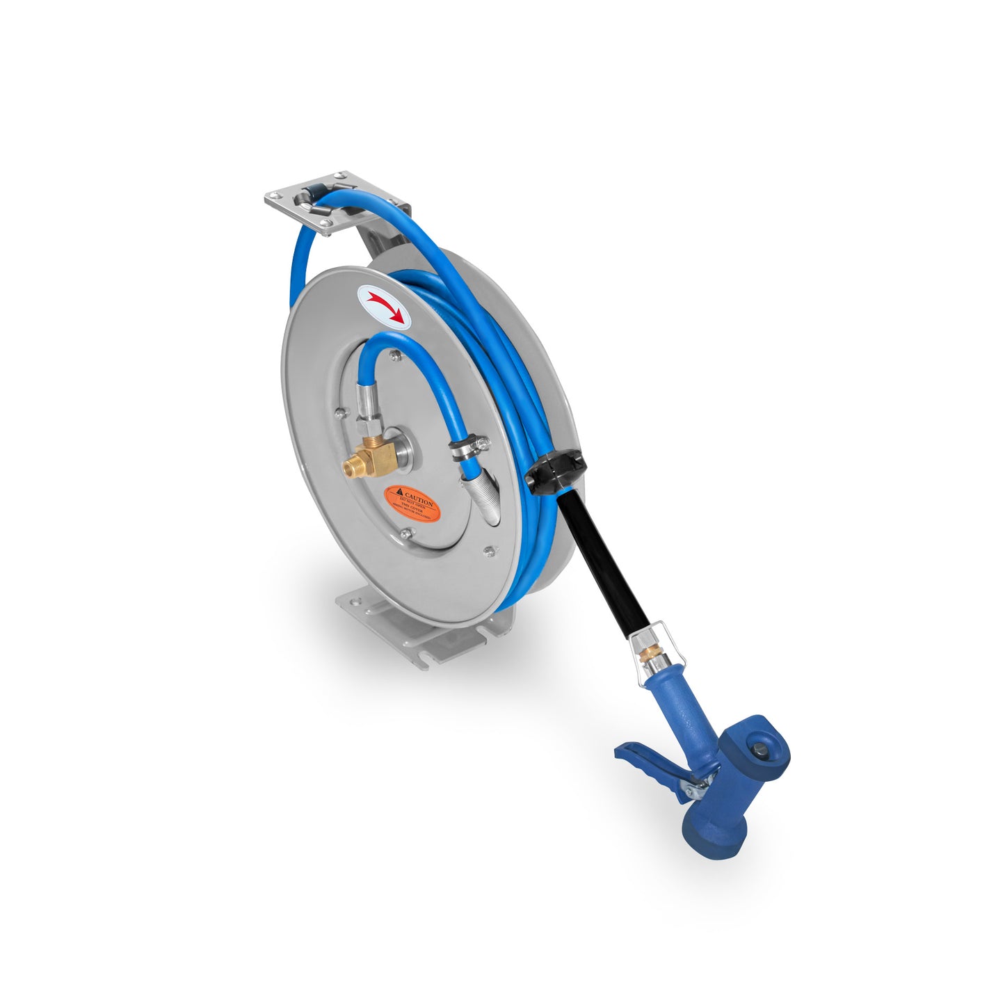 Manguera con pistola y carrete retractil