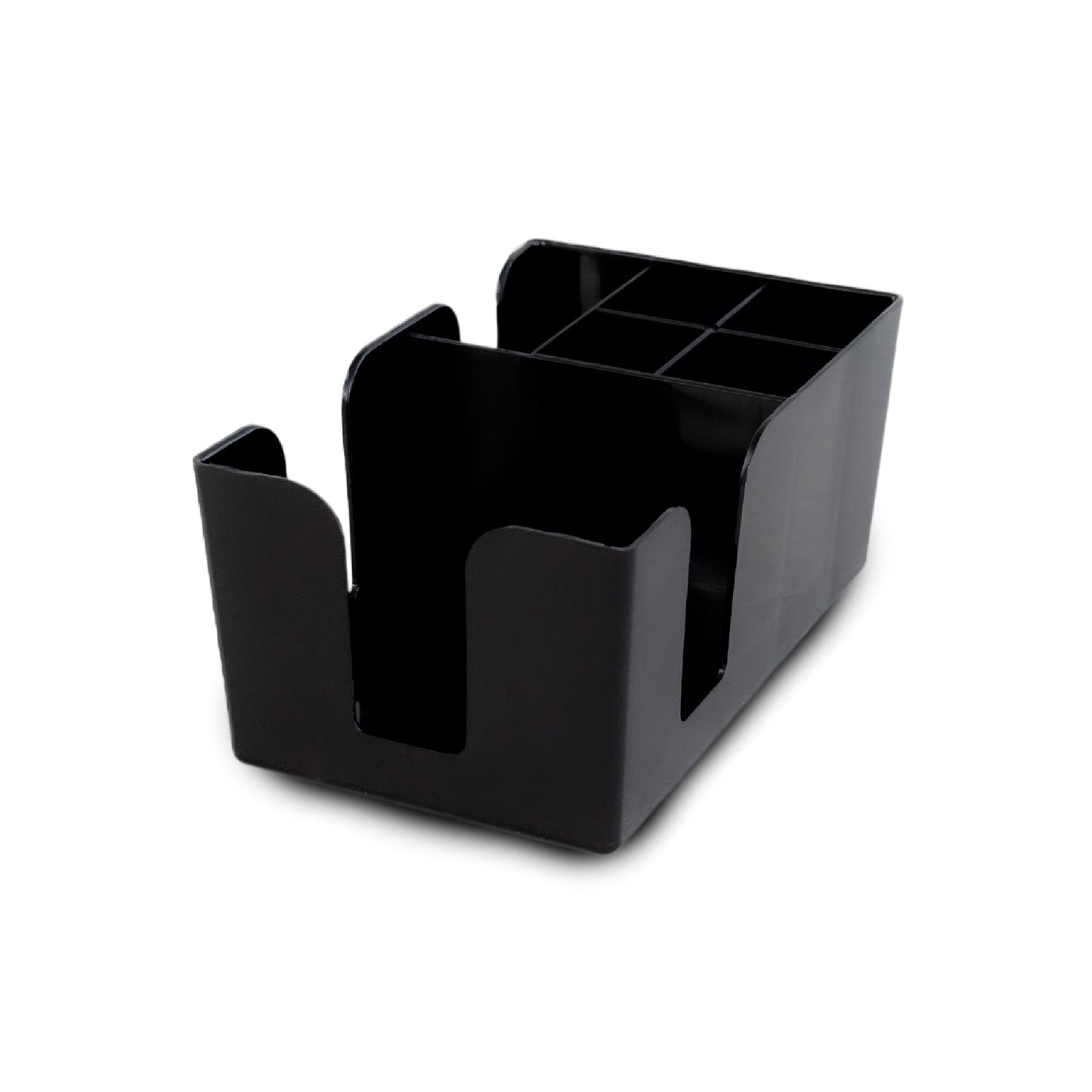 Organizador para mesa con 6 compartimientos, color negro, 14 x 24 cm.