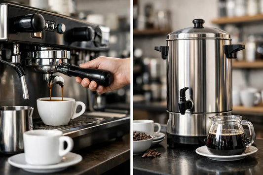 Cafetera espresso vs percoladora para negocio