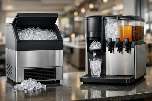 Máquina de hielo vs dispensador para negocios