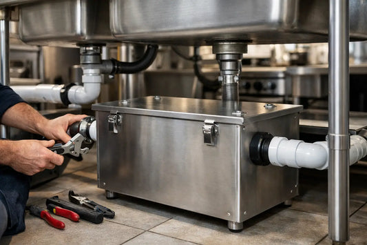 Cómo instalar trampa de grasa en cocina comercial