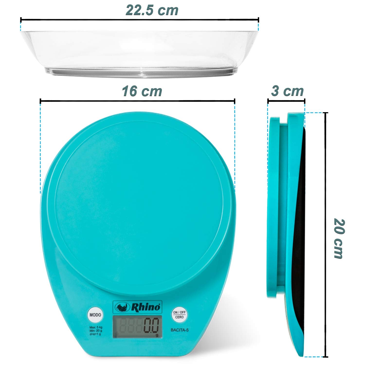 Báscula cálculo de volumen en mililitros