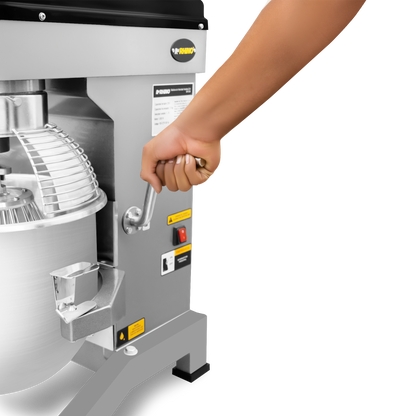 Batidora planetaria, de velocidad variable, capacidad de 20 lt, potencia de 1,000 W.