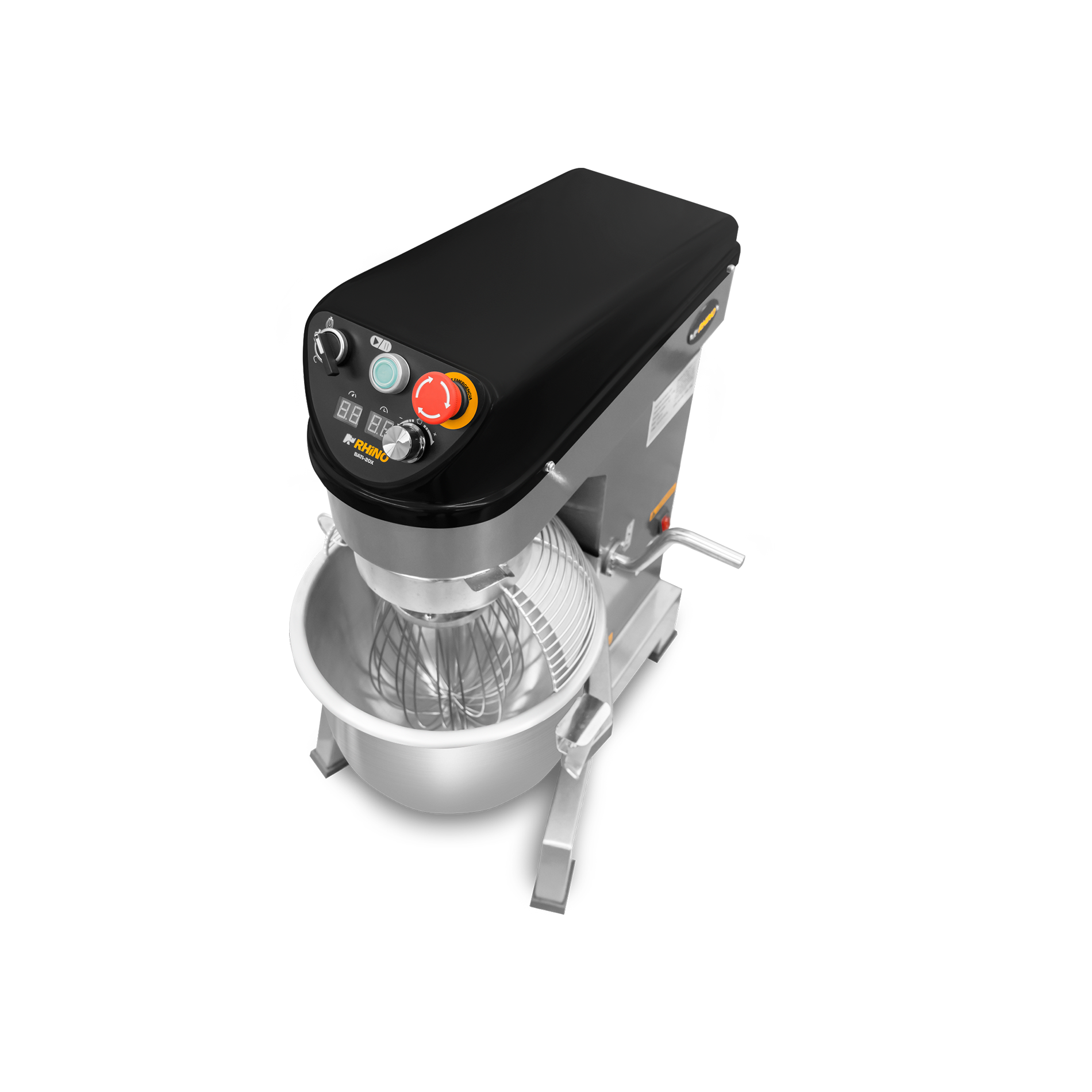 Batidora planetaria, de velocidad variable, capacidad de 20 lt, potencia de 1,000 W.