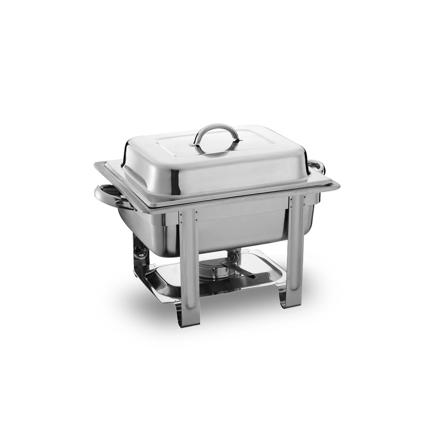 Chafer rectangular económico, fabricado en acero inoxidable, 43 x 30 x 32 cm.