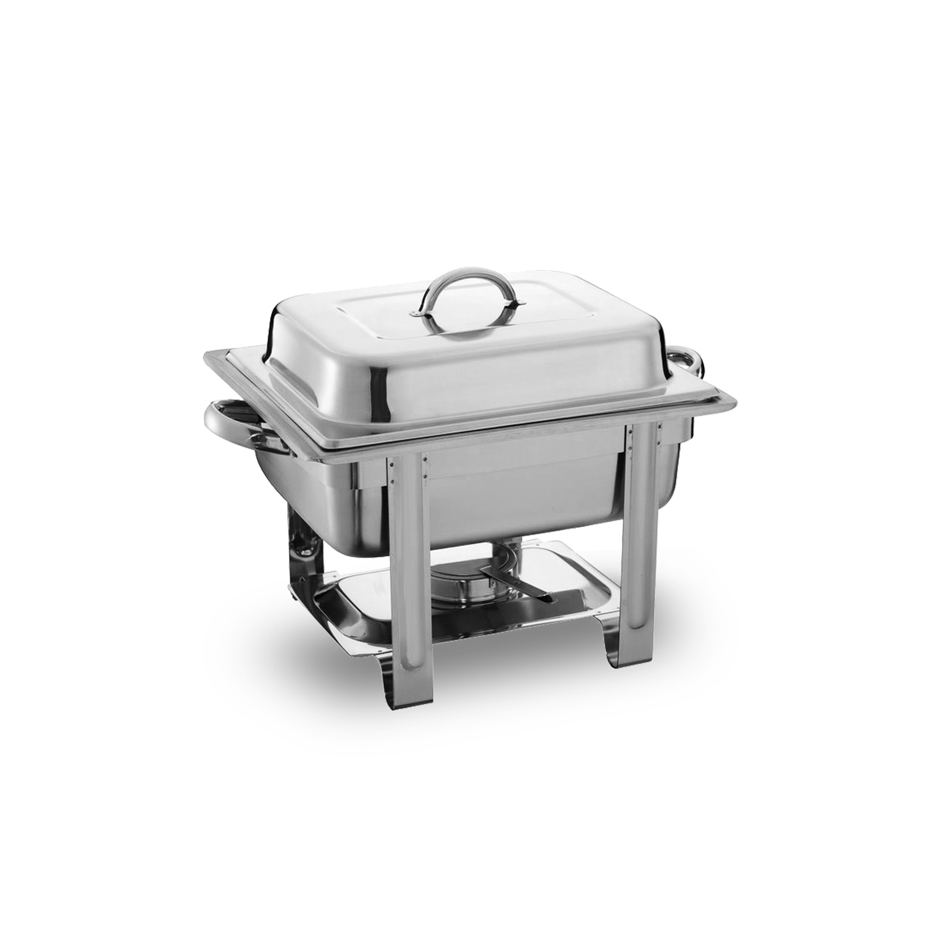 Chafer rectangular económico, fabricado en acero inoxidable, 43 x 30 x 32 cm.