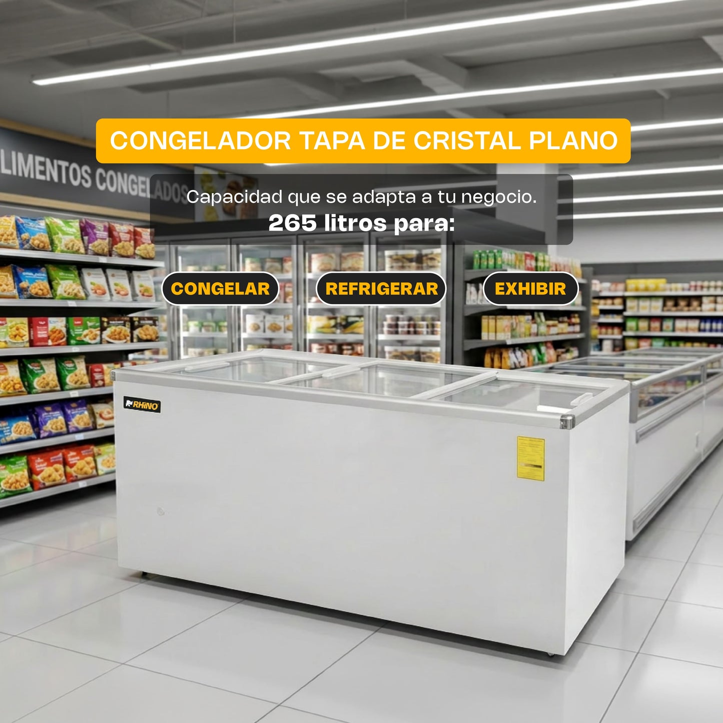 Congelador Tapa de Cristal Plano CONGECRI-12P