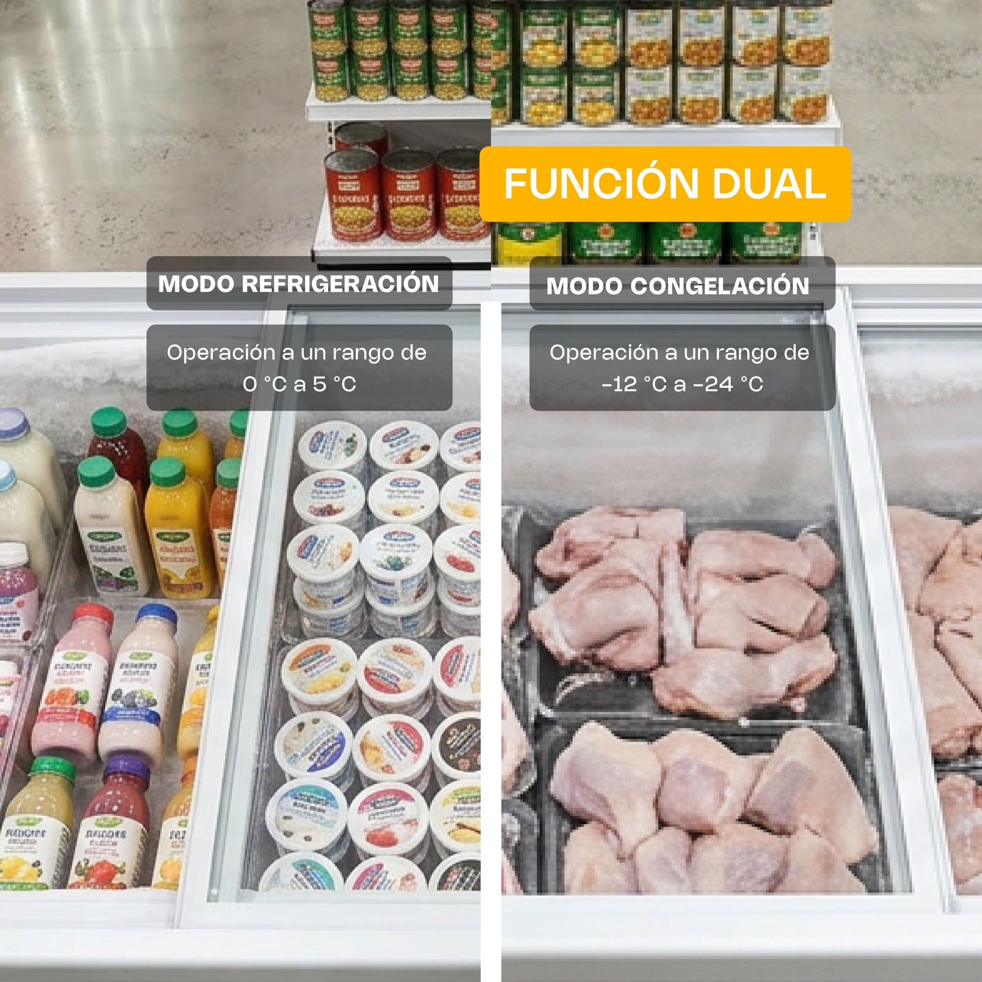 Congelador Tapa de Cristal Plano CONGECRI-12P