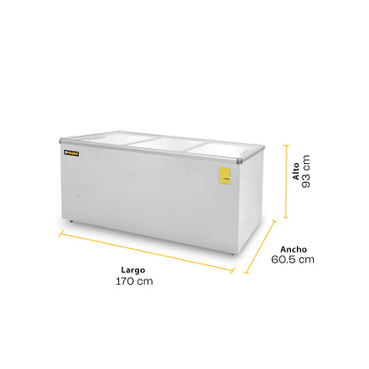 Congelador Tapa de Cristal Plano CONGECRI-12P