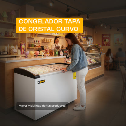 Congelador Tapa de Cristal Curva 7 Pies
