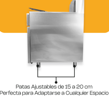 Freidora de gas LP, capacidad de tina de 24 litros. FREI-24LP