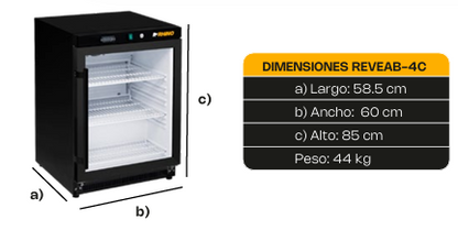 Refrigerador Vertical Puerta de Cristal REVEAB-4C
