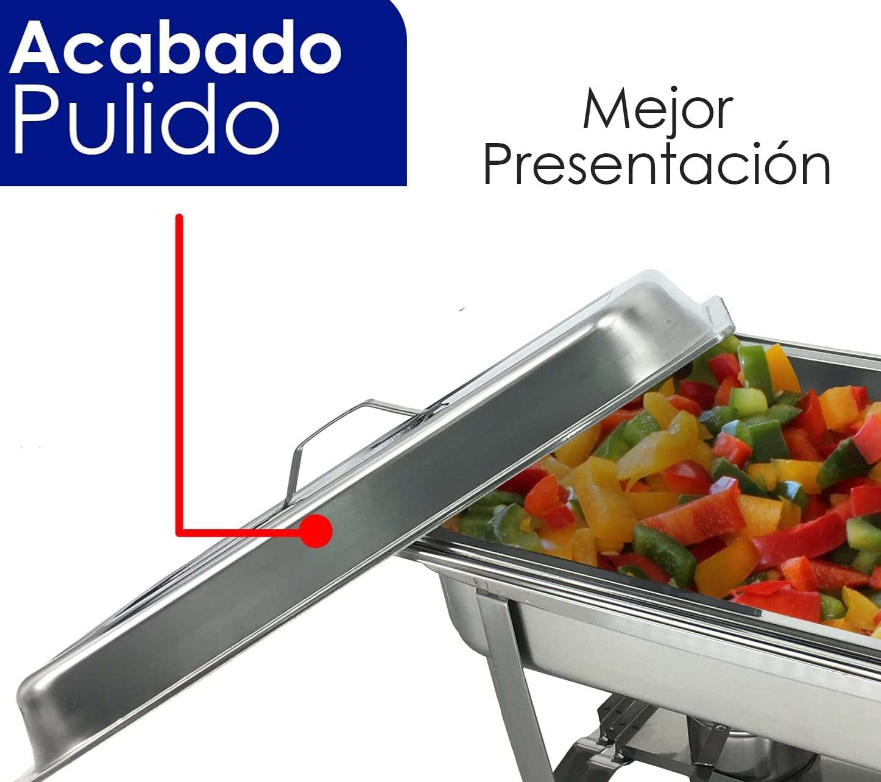 Chafer rectangular económico, fabricado en acero inoxidable, 61 x 30 x 31 cm. CHECRE-9