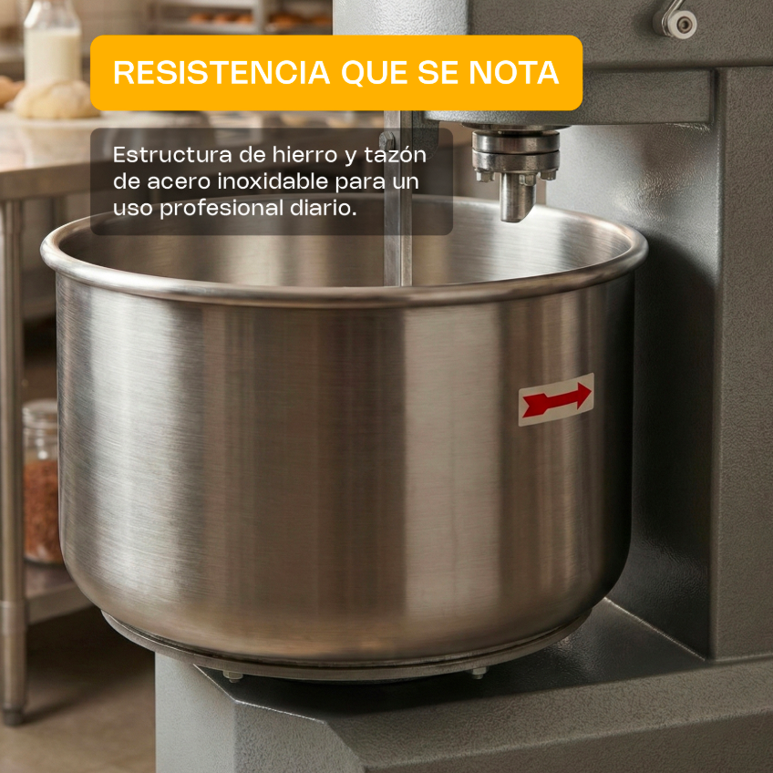 Amasadora de doble acción giratoria 50L. AMASA-50