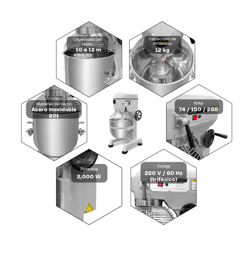 Batidora planetaria, capacidad de 60 lt BATI-60