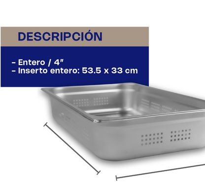 Inserto de Acero Inoxidable Perforado Entero 4" INAPE-4