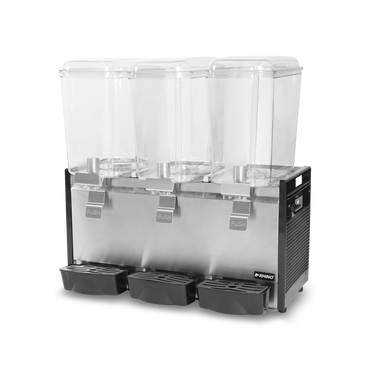 Dispensador de bebidas frías, 3 tanques con capacidad de 18 litros c/u