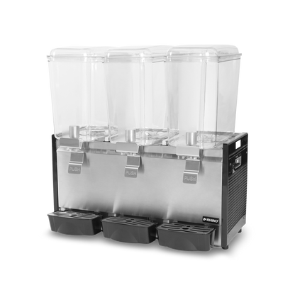 Dispensador de bebidas frías, 3 tanques con capacidad de 18 litros c/u