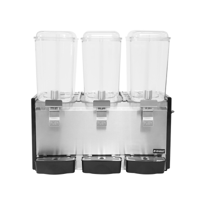 Dispensador de bebidas frías, 3 tanques con capacidad de 18 litros c/u