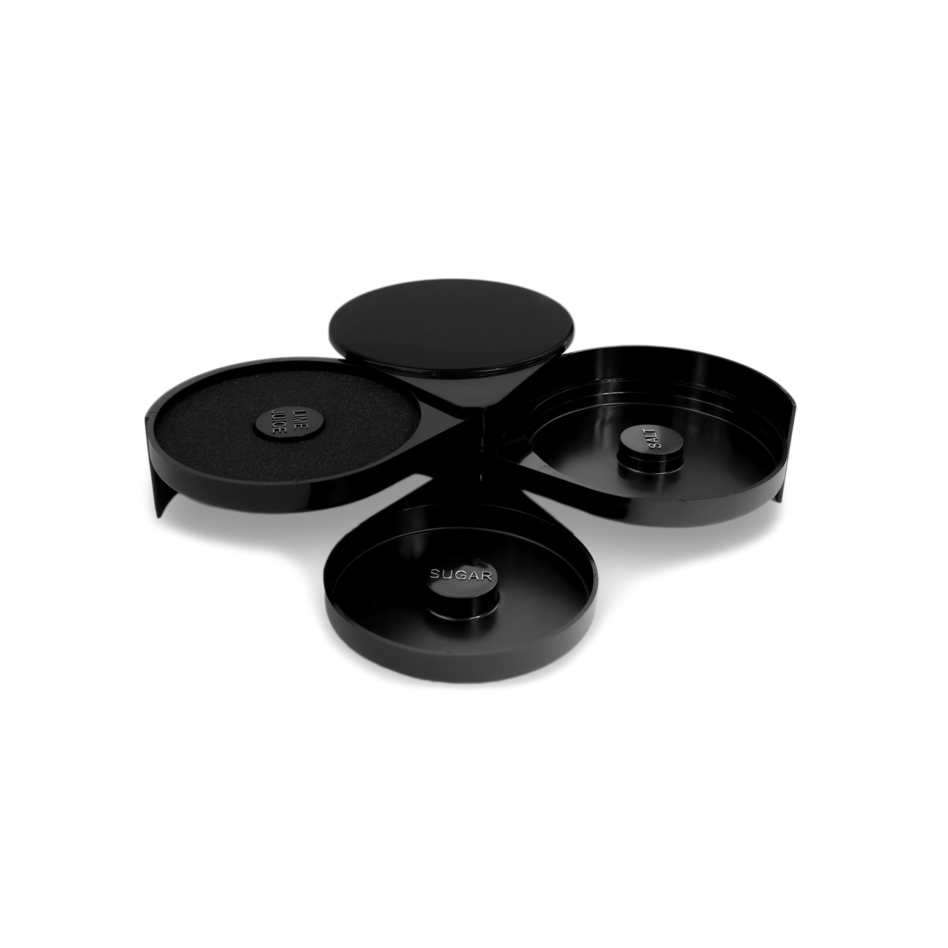 Escarchador de vasos con 3 bandejas giratorias y esponja.