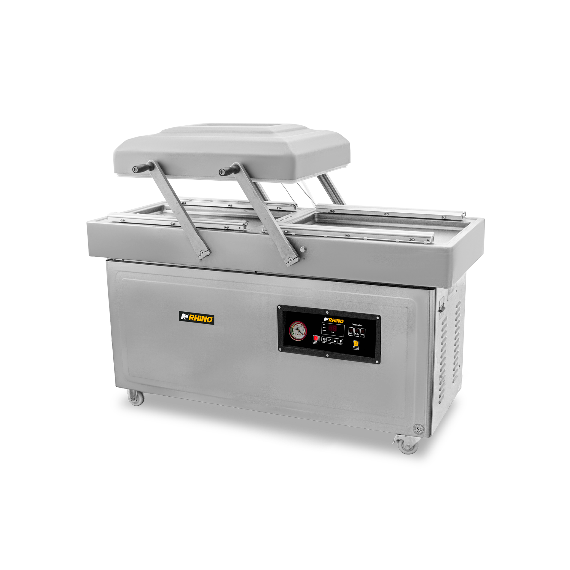 Empacadora al vacío con doble cámara de vacío, 4 barras de sellado de 59 cm con capacidad de bomba 60 m³/h