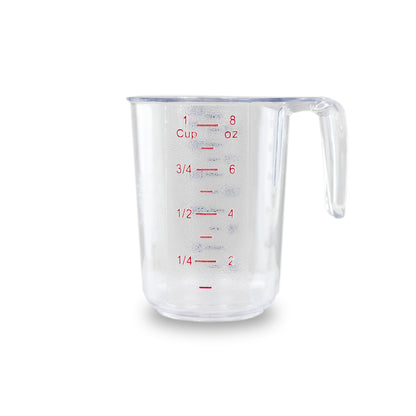 Jarra de policarbonato medidora graduada, capacidad de 250 ml.