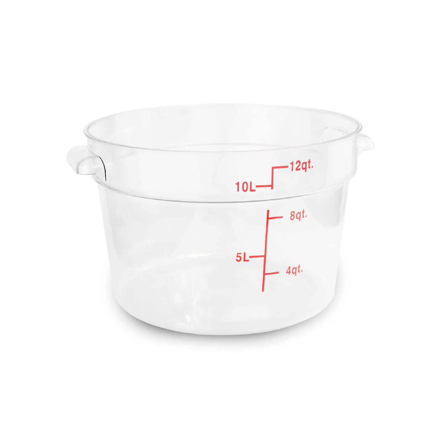 Recipiente de policarbonato graduado cuadrado, capacidad de 12 qt.