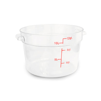 Recipiente de policarbonato graduado cuadrado, capacidad de 12 qt.