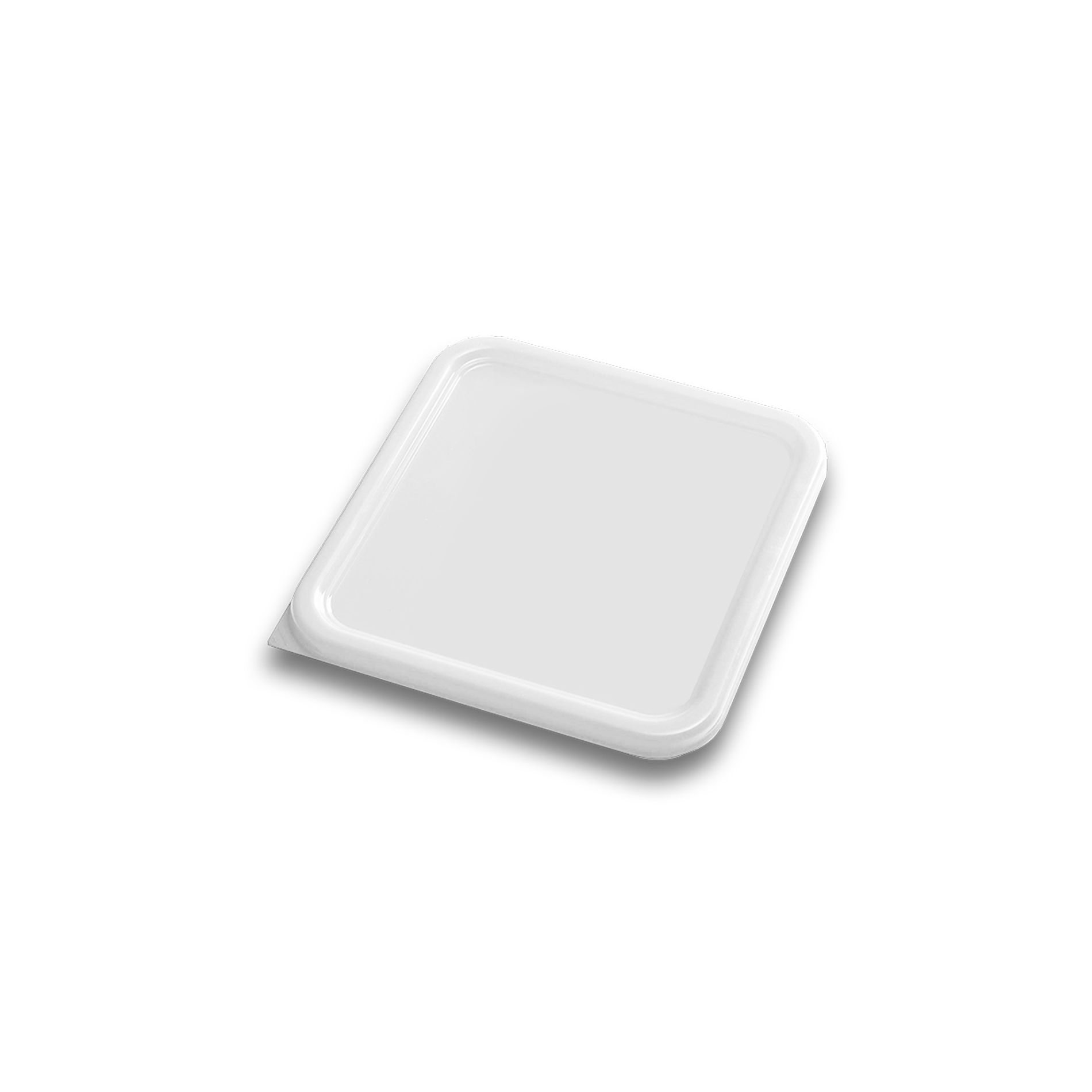 Tapa de polietileno, color blanca para recipiente cuadrado de 2 y 4 qt. TAPECU-24B