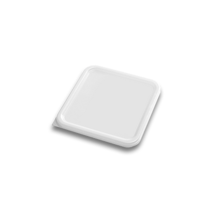 Tapa de polietileno, color blanca para recipiente cuadrado de 2 y 4 qt. TAPECU-24B