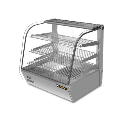 Vitrina caliente sobre mostrador de 120L